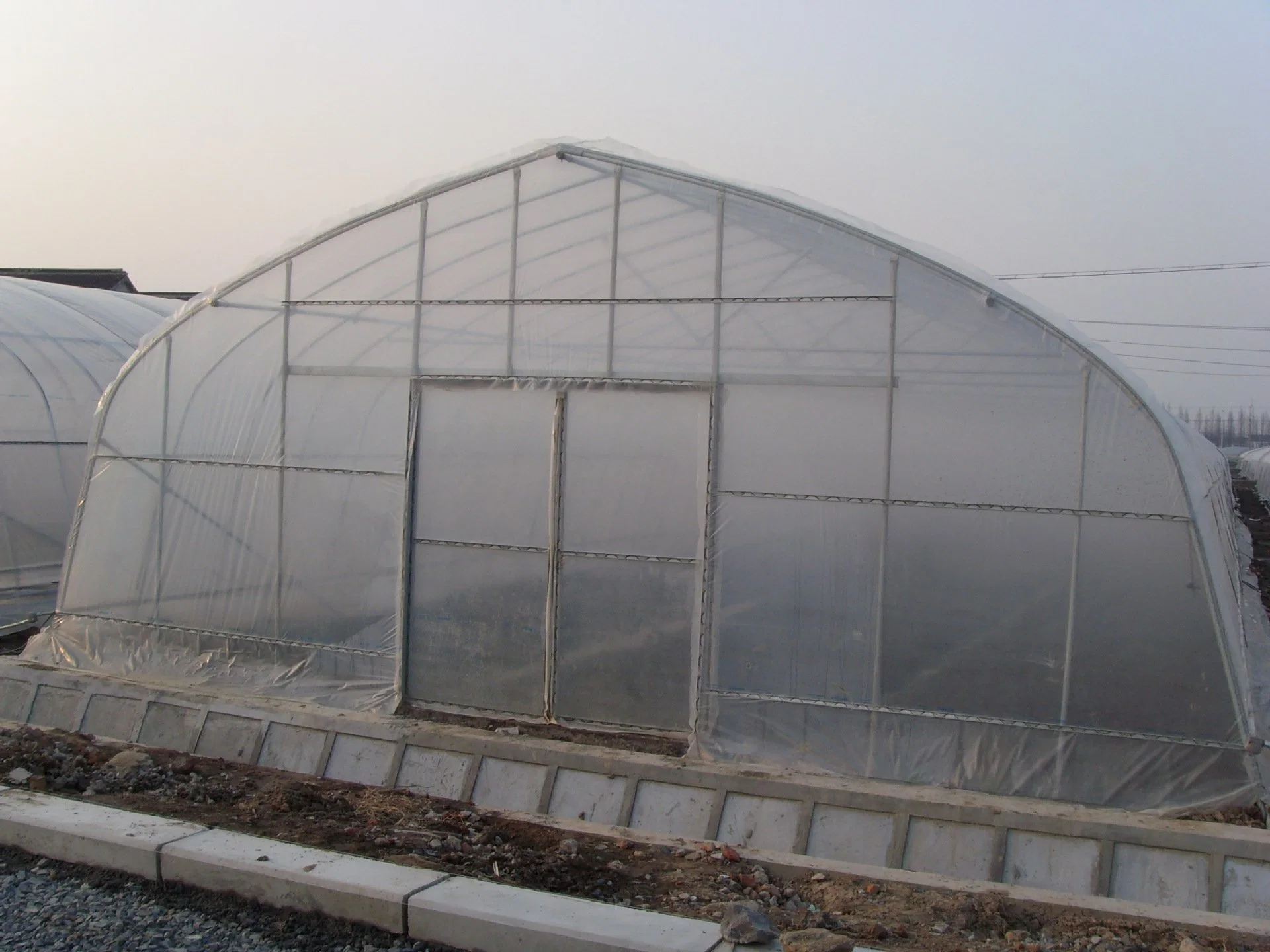 Landwirtschaftliche / kommerzielle Single Span / Günstige Tunnel / Gothic Kunststoff-Film hydroponic einfach und einfach Gewächshaus