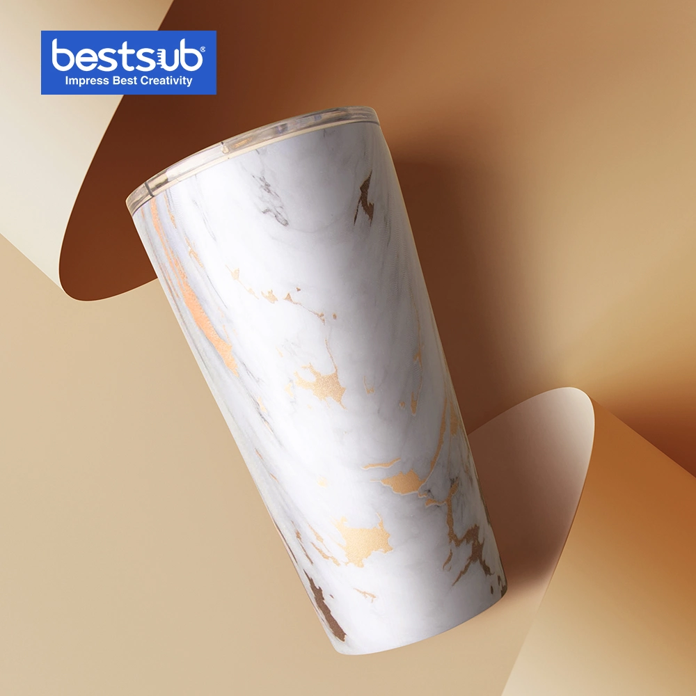 Bestsub 16oz Impression par transfert de l'eau en acier inoxydable de marbre or Tumbler bouteille personnalisé Cadeaux personnalisés (BW41-WT02)