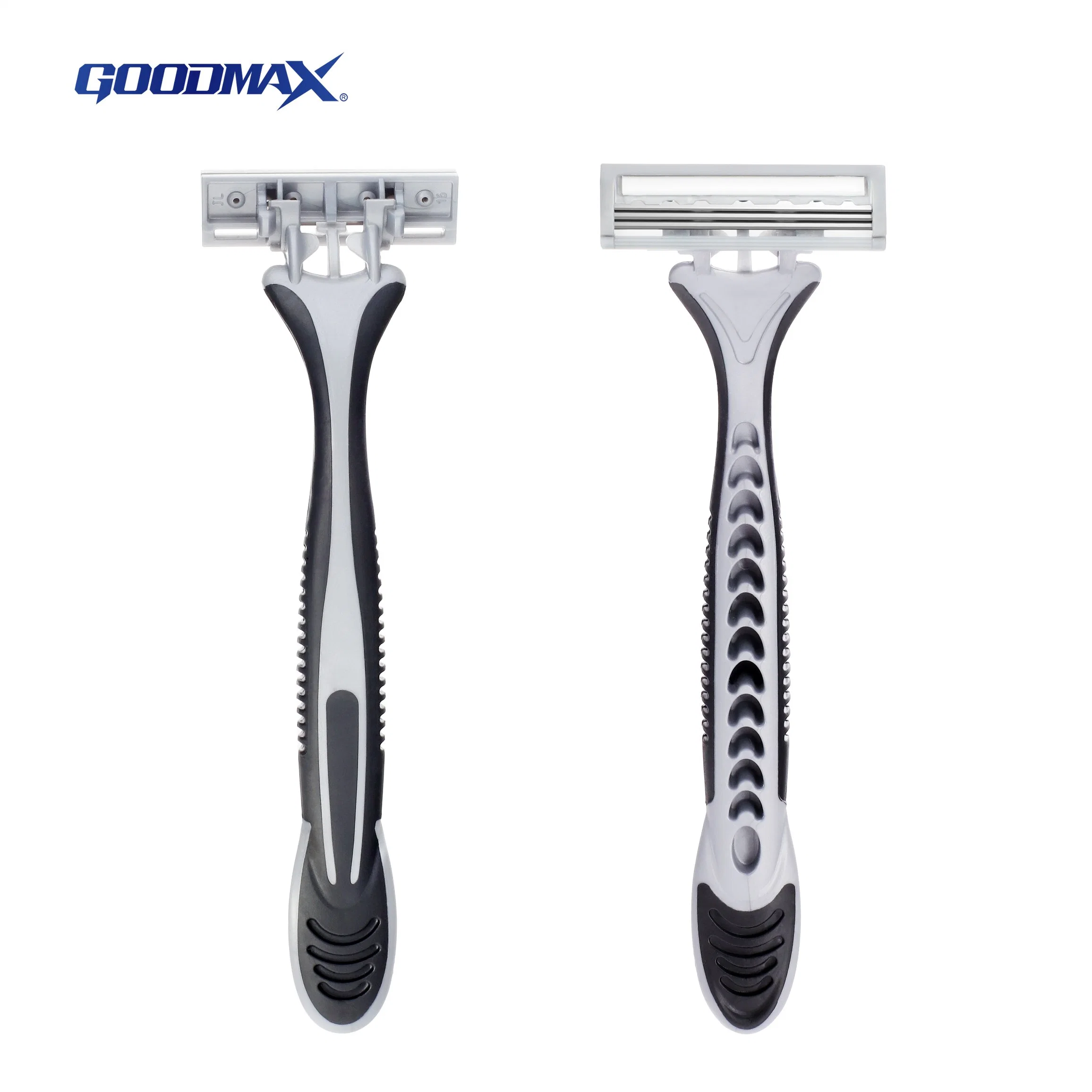 Afeitadora de afeitado desechable de triple cuchilla de alta calidad (Goodmax)
