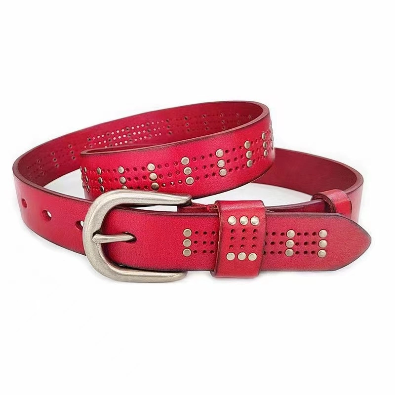 Spring /Summer Vintage Fashion Punk Belt Genuie Metal Rivets Belt