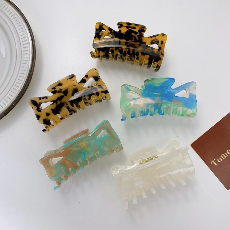 Korean Sweet Acetate Hair Claw Girl Personalise 9.2cm Hair Clip Leopard Claw Clip