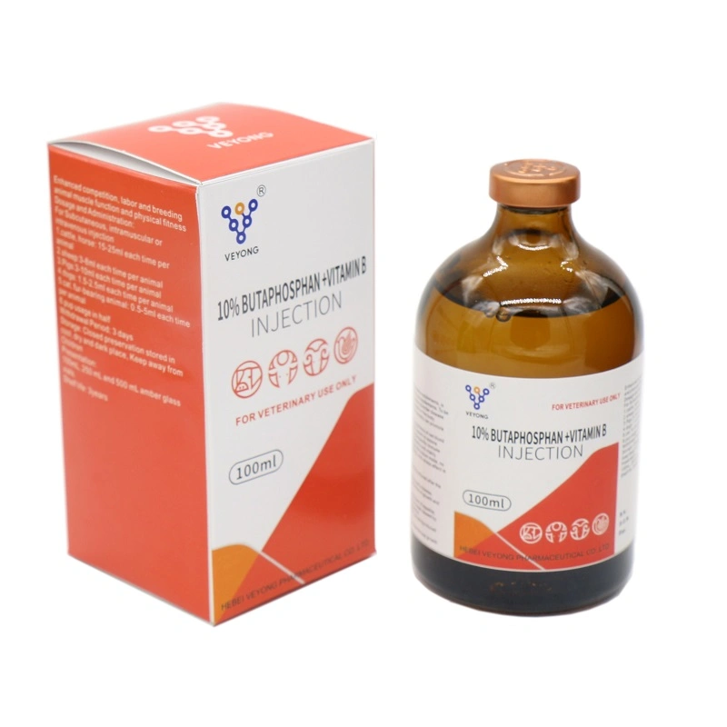 Veterinary Drugs Pharmaceutical 10% Butaphosphan Vitamin B Injection for Vet Calf