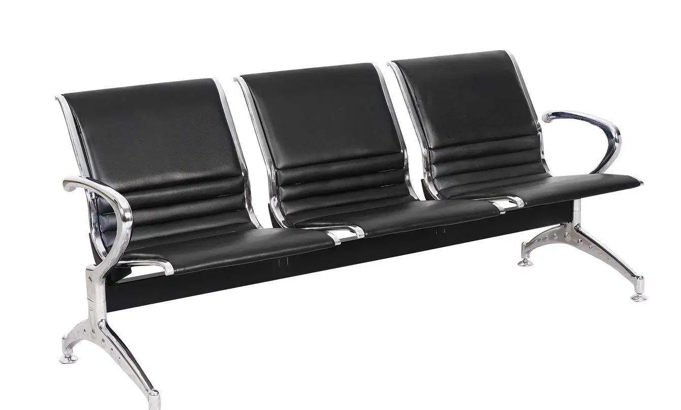 Modern Furniture 3 Seater Railway Bus Station Barbershop Conference Metal Coffee Table Airport Office Furniture Seating Chair