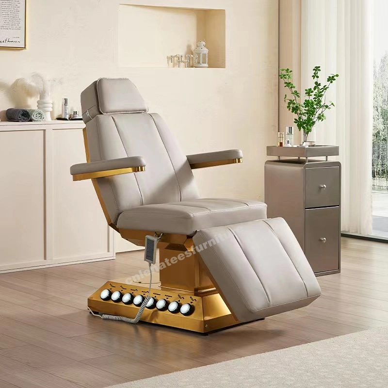M819 Chaise de SPA électrique luxueuse Chaise de soin du visage Lit cosmétique Mobilier de salon de beauté