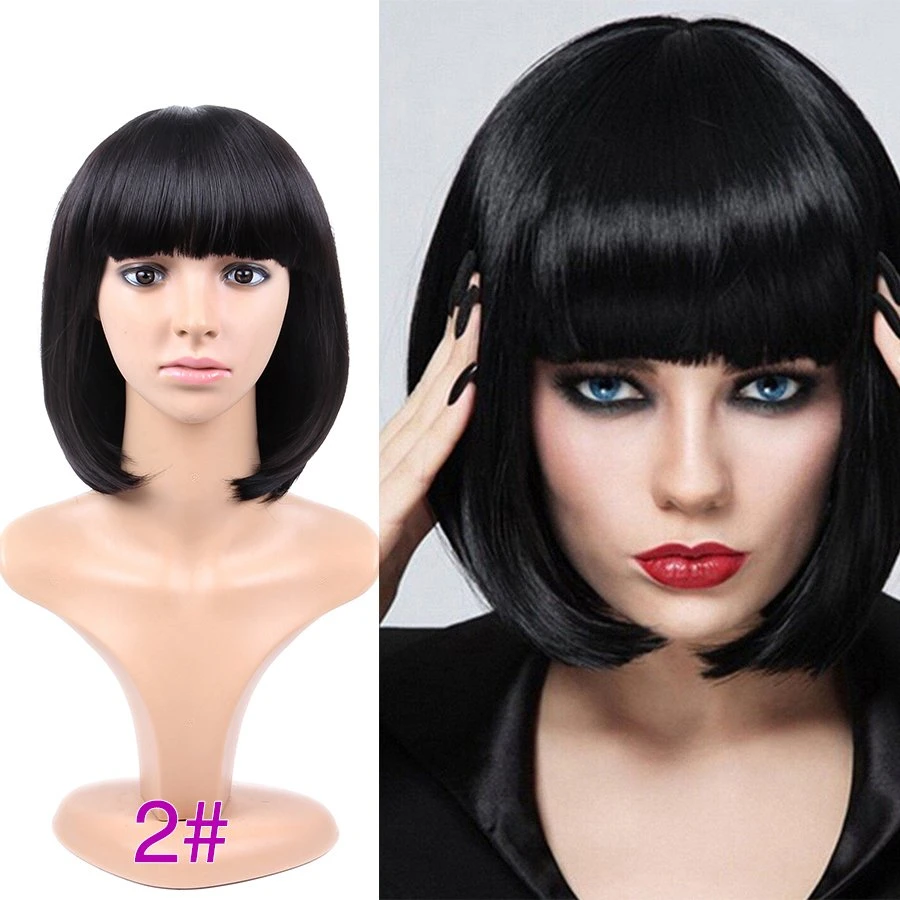 Hot Sale Anime Bob Wig Short Shoulder Length 23 Colors Bright Color Silky Straight Synthetic Bob Wig