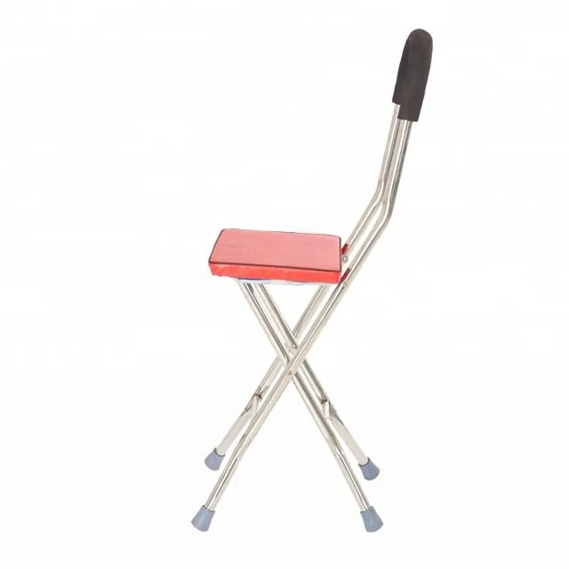 Hole Sale New Online Folding Non-Slip Cane Stool for Senior Citizens