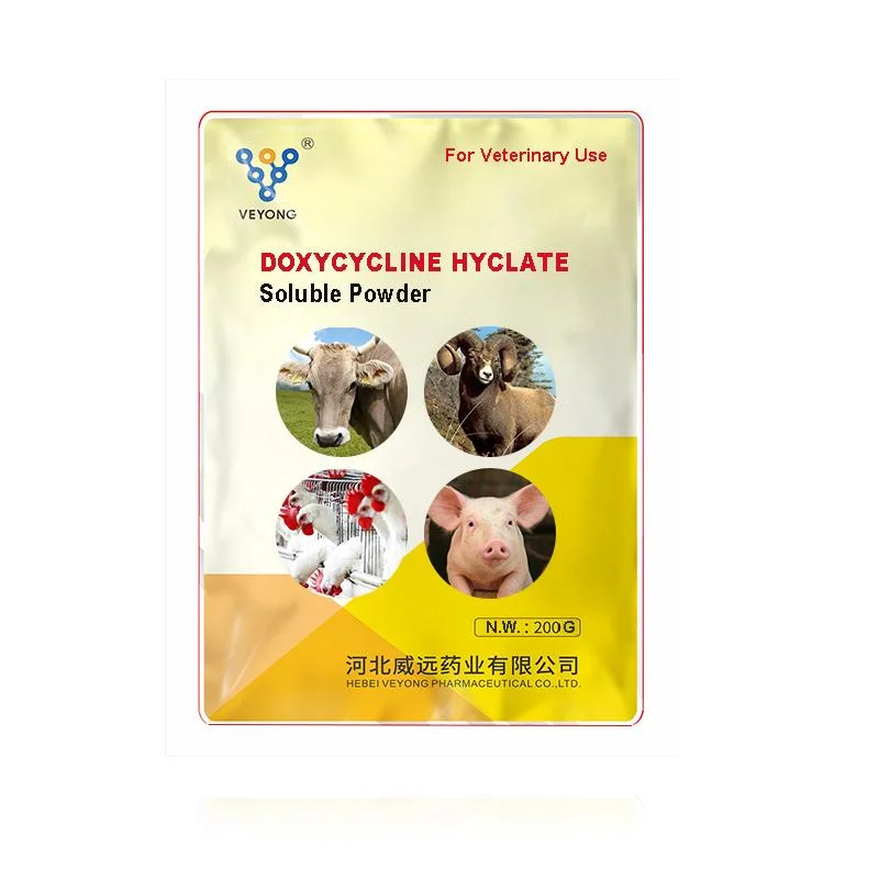Medicamento veterinário pureza elevada 99% Doxycline Hyclate pó bruto para animais CAS #: 10592-13-9