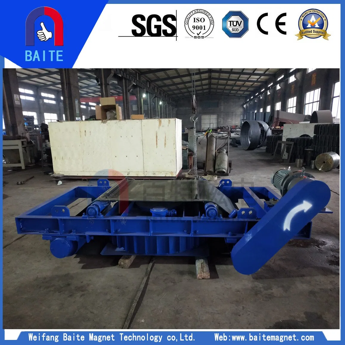 Explosion Proof Conveyor Belt Mineral Separator Self Cleaning Electric Magnetic Separator for Coal Mining