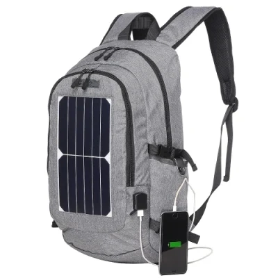 10W Solar Panel Power Backpack Laptop Bag with Handle and USB Charging Port