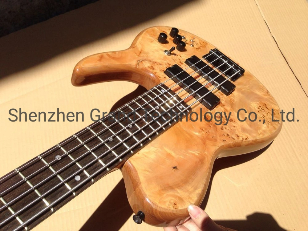 Custom Grand Solid Ashwood Active Pickup Neck Through 5 Strings Electric Bass Guitar