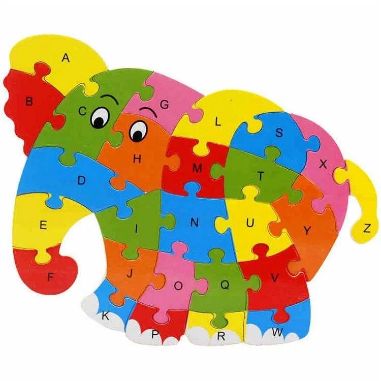 Enfants Enfants bébé Jouets en Bois de construction Numéro de l'Alphabet Puzzle de la forme de serpent Drôle de jeu de puzzle numérique de jouets éducatifs