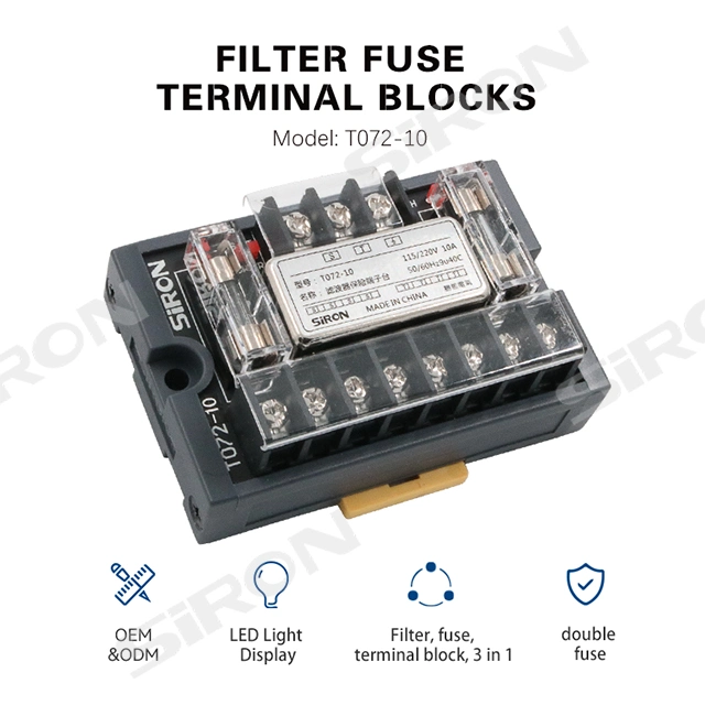 Siron Special Design for AC Control Circuit 3in1 Function LED Warning Power Supply Filter Terminal Block