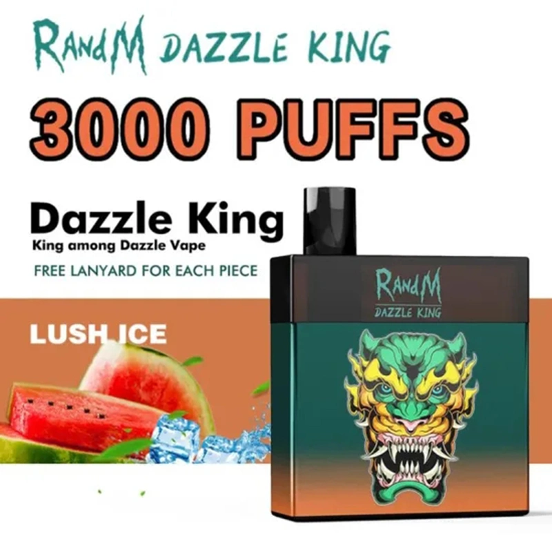 Fashion Box Shape Disposable Pod Rechargeable Randm Dazzle King 3000 Puffs