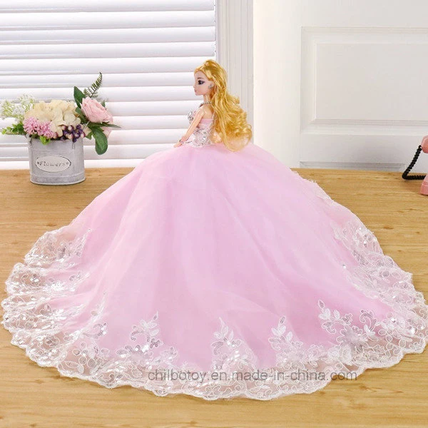 Wedding Dress Girl Plastic Bridal Doll as Gift