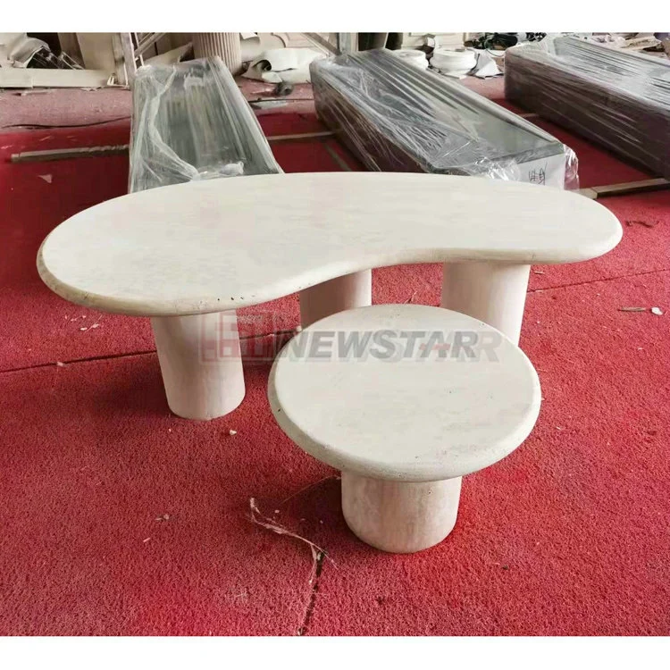 Travertine Furniture Guangzhou of Marble Table Round Coffee Table Set of 2