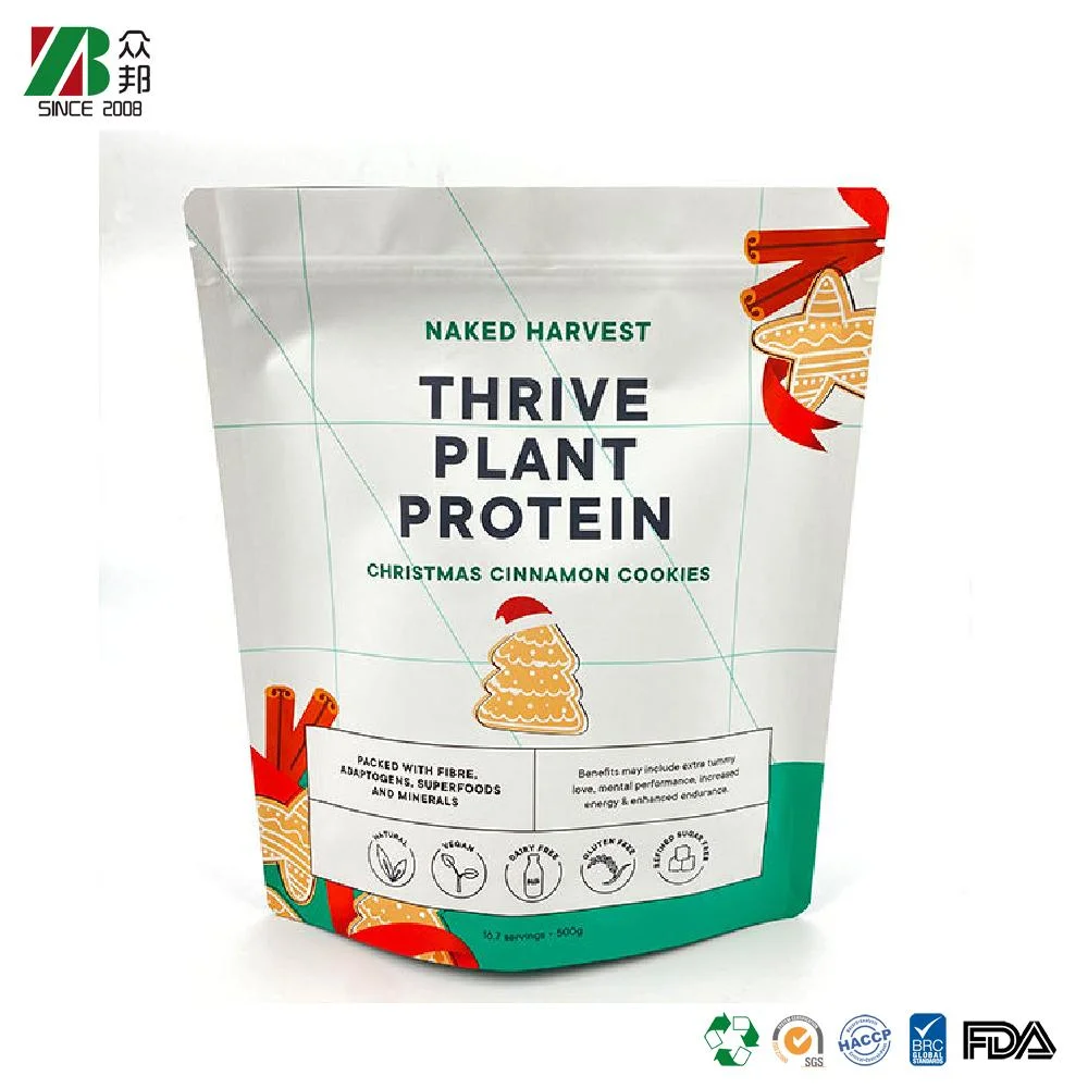 Factory price wholesale plastic zipper stand up Protein Powder packaging bags