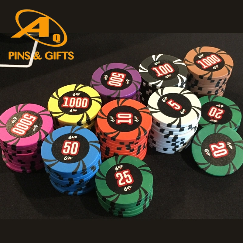 شرائح عالية الجودة بوكر كازينو جودة لمسة سلسة 39 مم خزفية EPT Poker Chips Jetton for Design Custom Logo