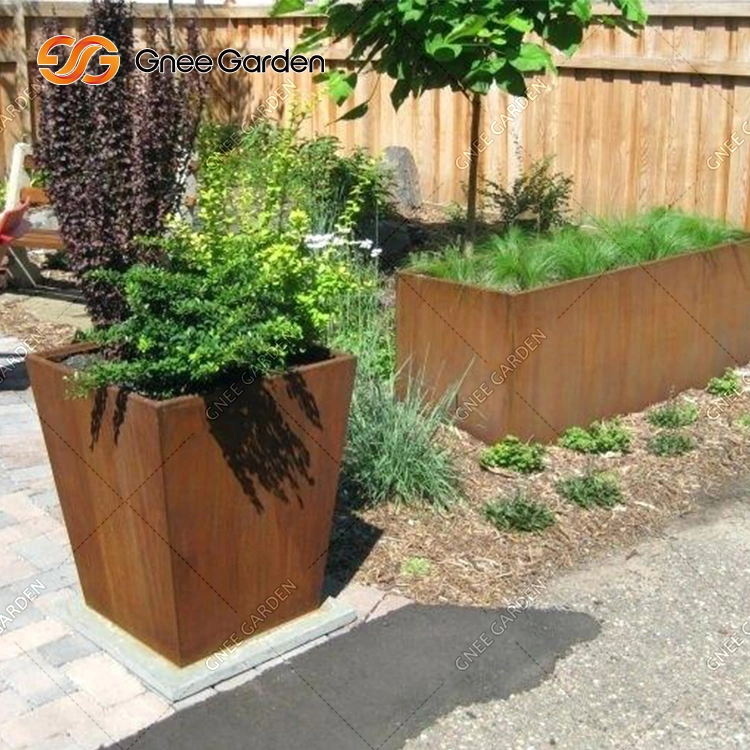 Modern Style Corten Steel Garden Flowerpot