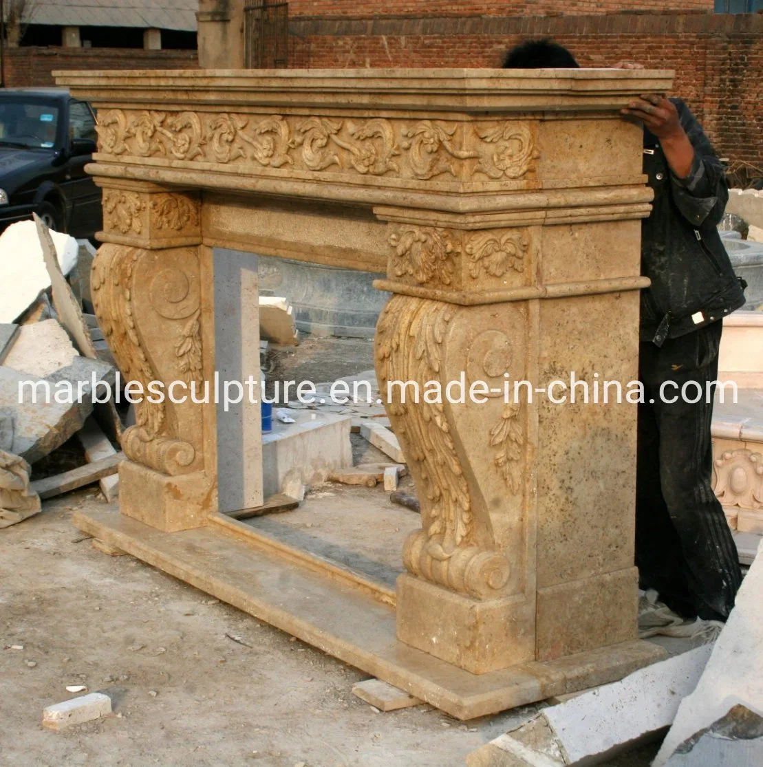 Antique Classic Marble Stone Fireplace Home Decoration (SYMF-197)