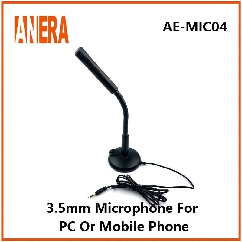 Portable 3.5mm Microphone Adjustable Laptop Microphone for Desktop PC