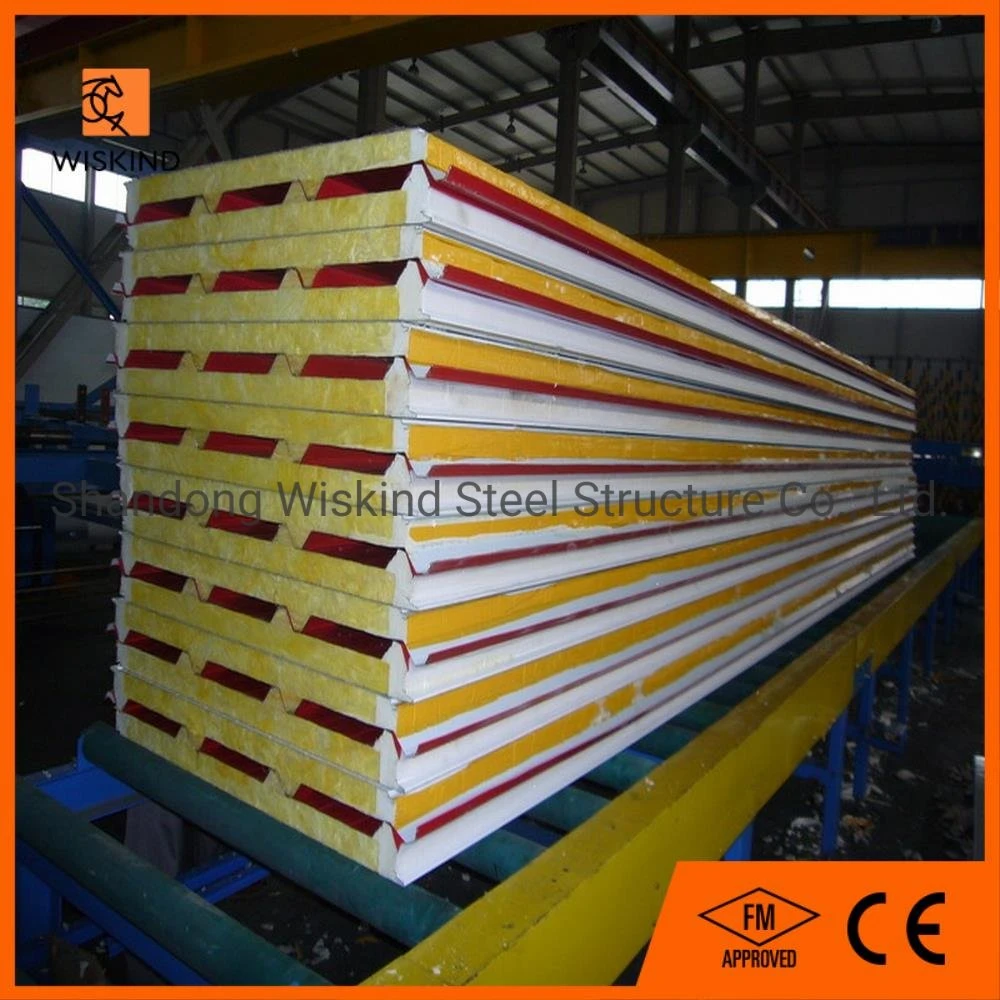 Fire Resistance Sound Absorption Glass Wool Rock Wool Composite Board for Warehouse Construction