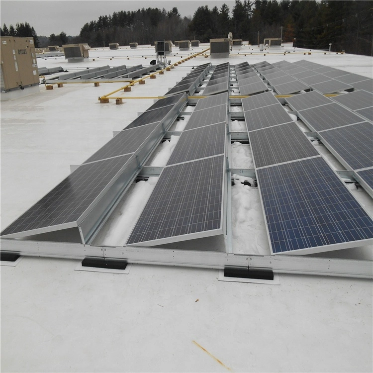 Galvanized Steel Structure Solar Panel Kits Ballast Mount Solar Mounting System Flat Roof Aluminum Flat Ballasted Roof Mounting Solar System