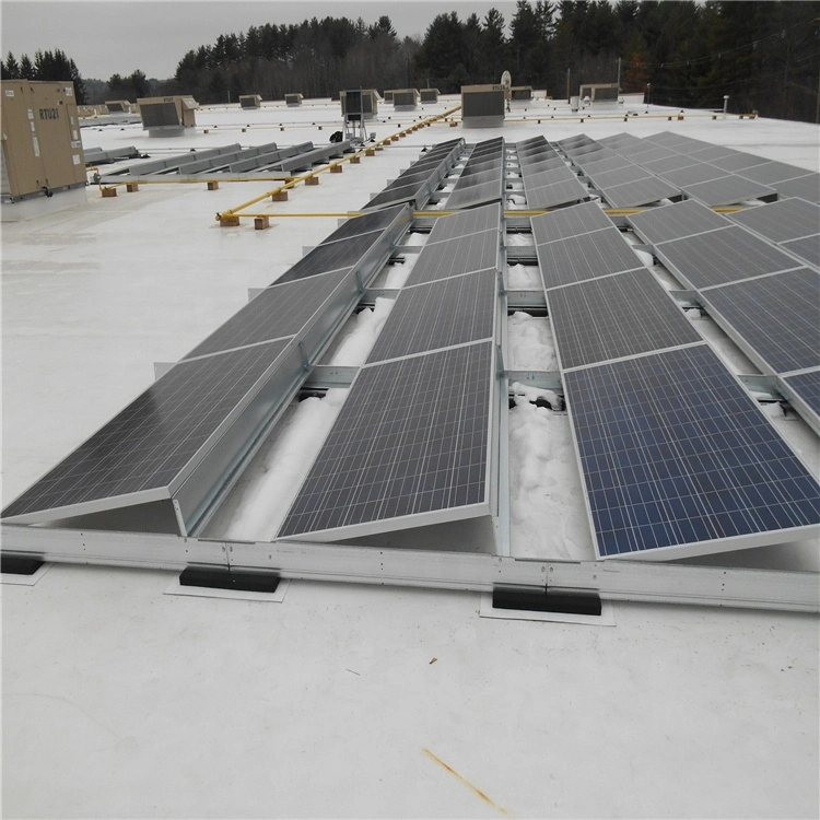 Solarpanel-Kits Mit Verzinkter Stahlkonstruktion, Solarmontage, Vorschaltgerät System Flachdach Aluminium Flache Ballastierte Dachmontage Sonnensystem