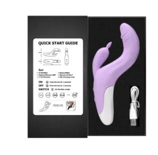 Nuevo Vibrador de Conejo de silicona con cargador USB impermeable para mujer