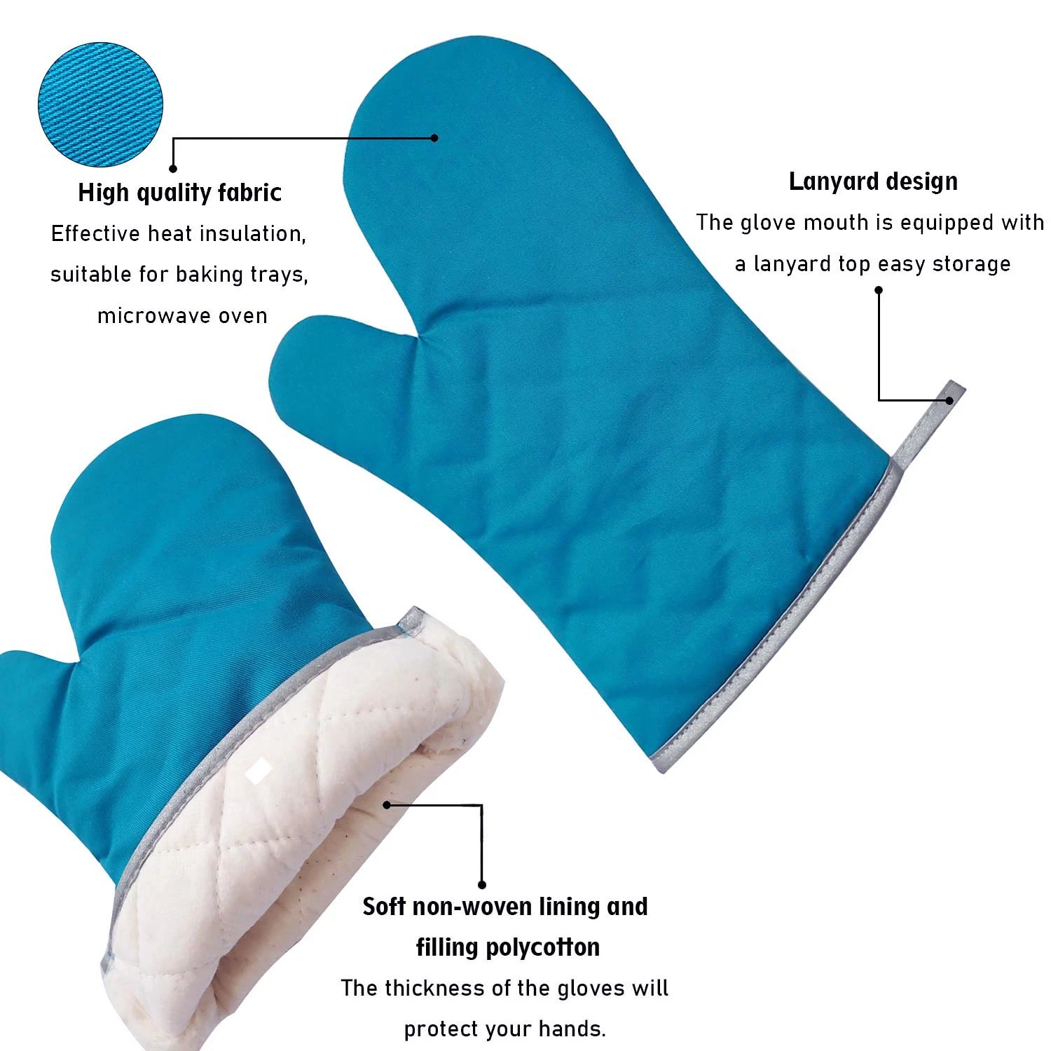 Oven Mitts 100% Cotton Heat Resistant 500 F Degree Gloves Men Women Cooking Baking Barbecue BBQ Microwave Crafting