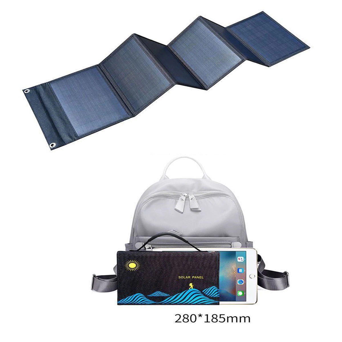 Foldable Solar Blanket 18V 50W Folding Solar Panel Sunpower Cell 50W Charger Bag