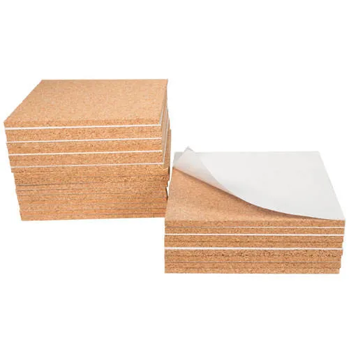 Customized Self-Adhesive Cork Coasters Squares Cork Mats Cork Backing Sheets for Ceramic Coasters and DIY Crafts Supplies