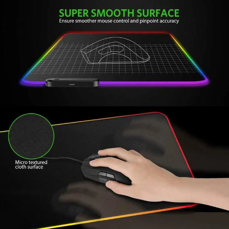 Custom Extended Large Mousepad RGB LED Glowing Keyboard Mat Promotion Gift Desk Mat Gamer Natural Rubber Gaming Mouse Pad Gamer Computer Accessories