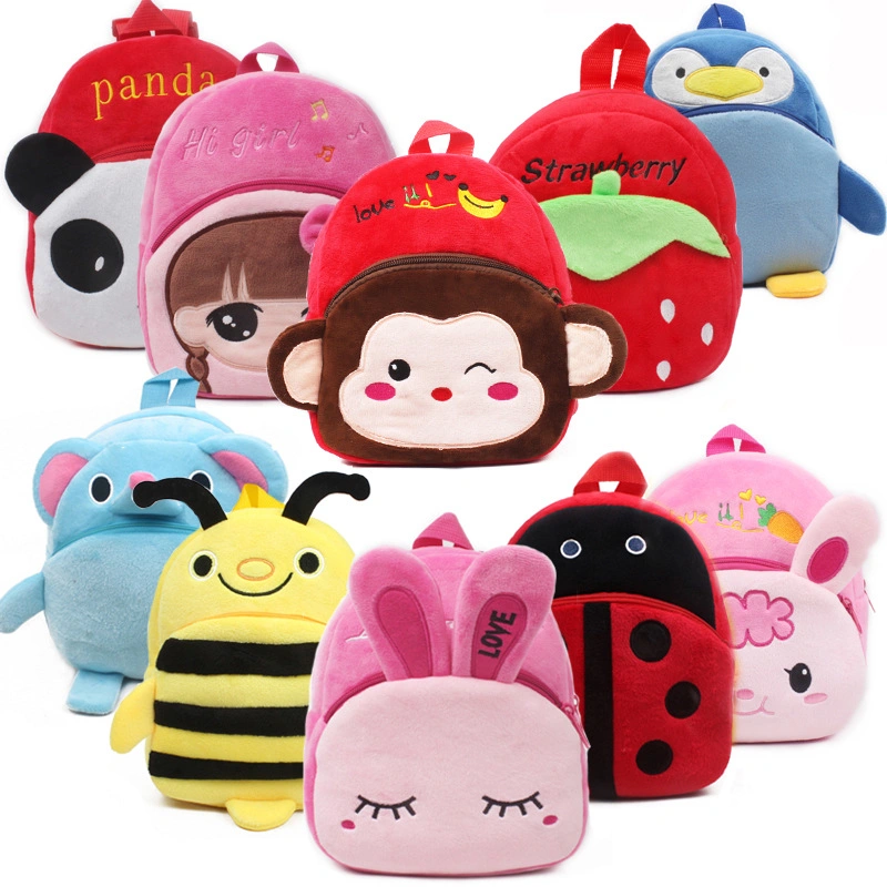 Bolsa de Nueva Escuela de Mini Conejito de peluche personalizado Sonic Bee Tortuga Tiburón Unicorn Publicidad niño Mochila Almacenamiento Tote Chicas Chicos niños animales de felpa felpa Bolsa mochila