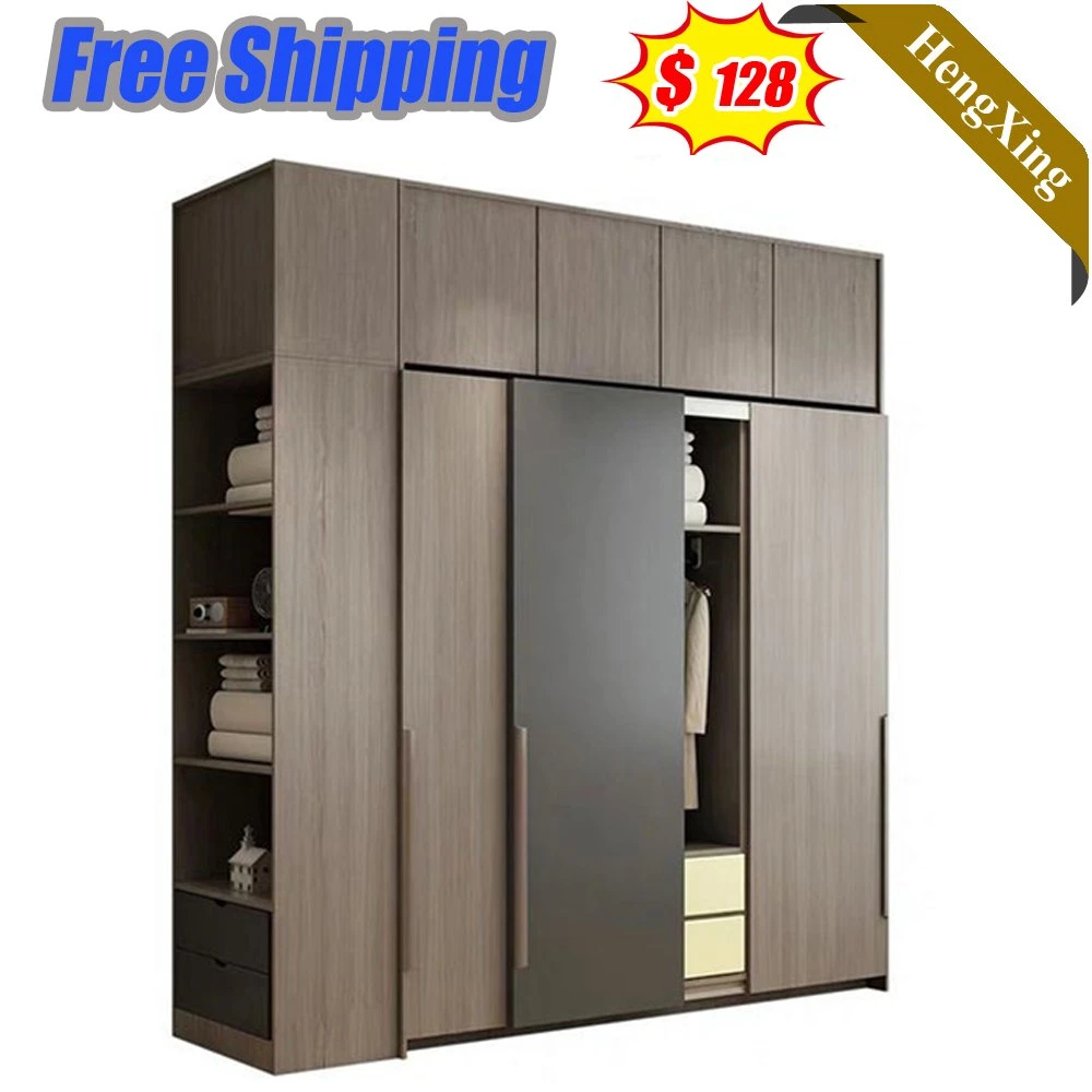Manufactures Melamine Hotel Bedroom Furniture MDF Wardrobe with Drawers