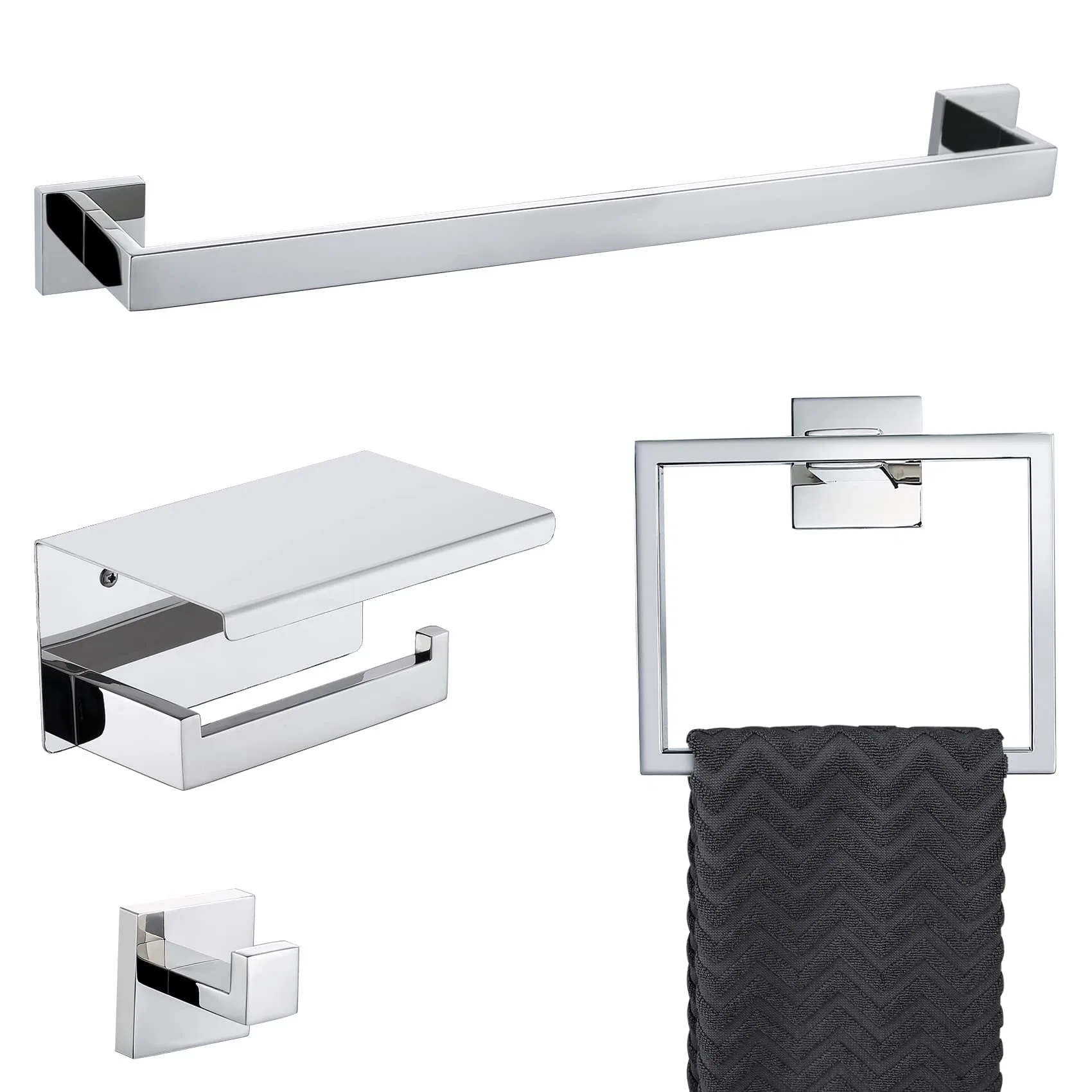 Hotel Modern Wall Mounted Stainless Steel Bathroom Accessories Hardware Sets