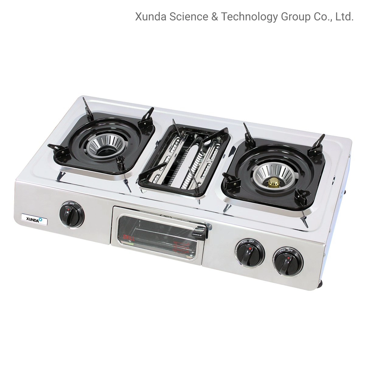 Xunda Table Top Gas Stove with BBQ Grill Table Gas Oven Home BBQ Portable Gas Cooker