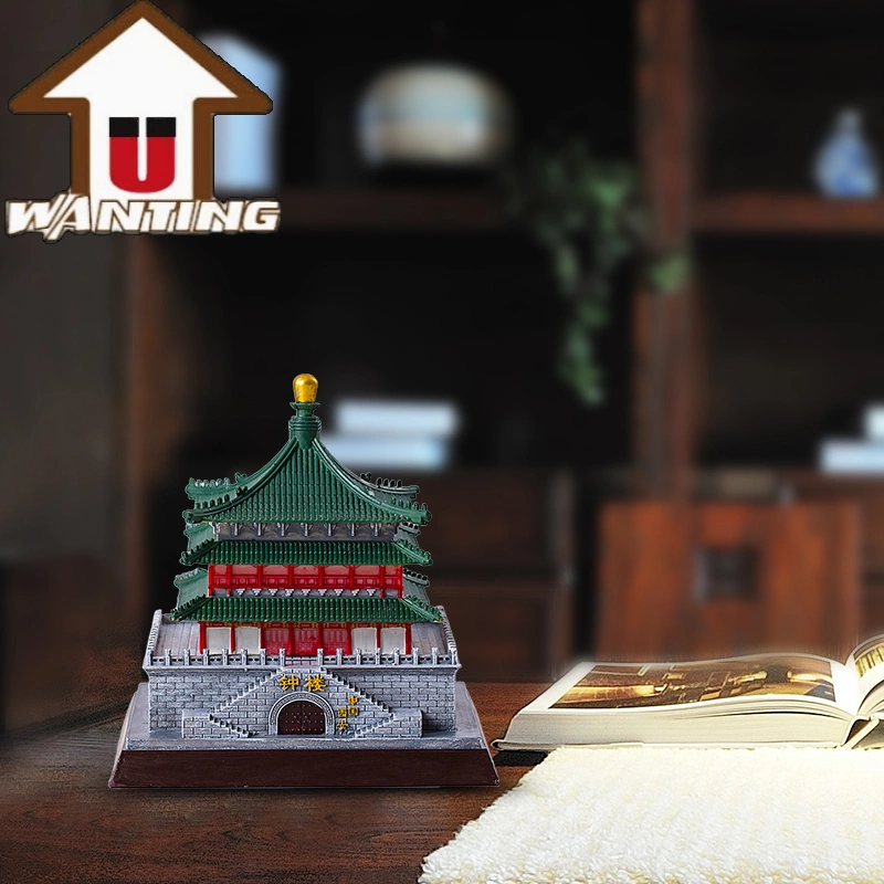 Home Decoration Xi'an Bell Tower Resin Figurine Famous Building Statue Decor Gift