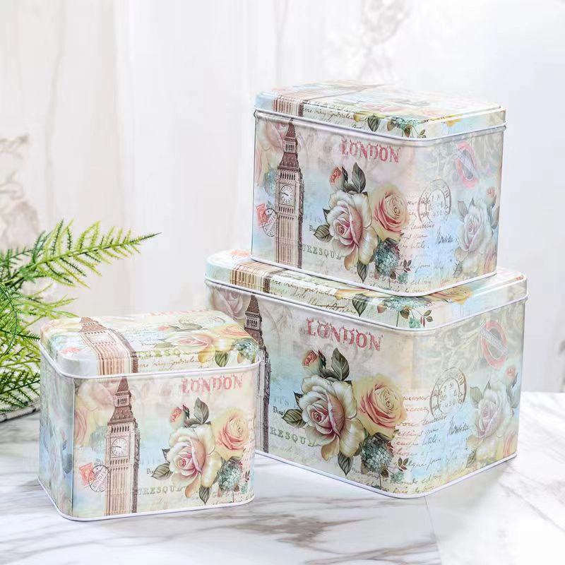 Latas de almacenamiento con tapas decorativas, Caja de regalo pequeña de caramelos de chocolate para favores de fiesta, regalos de calentamiento de la casa Nuevo hogar