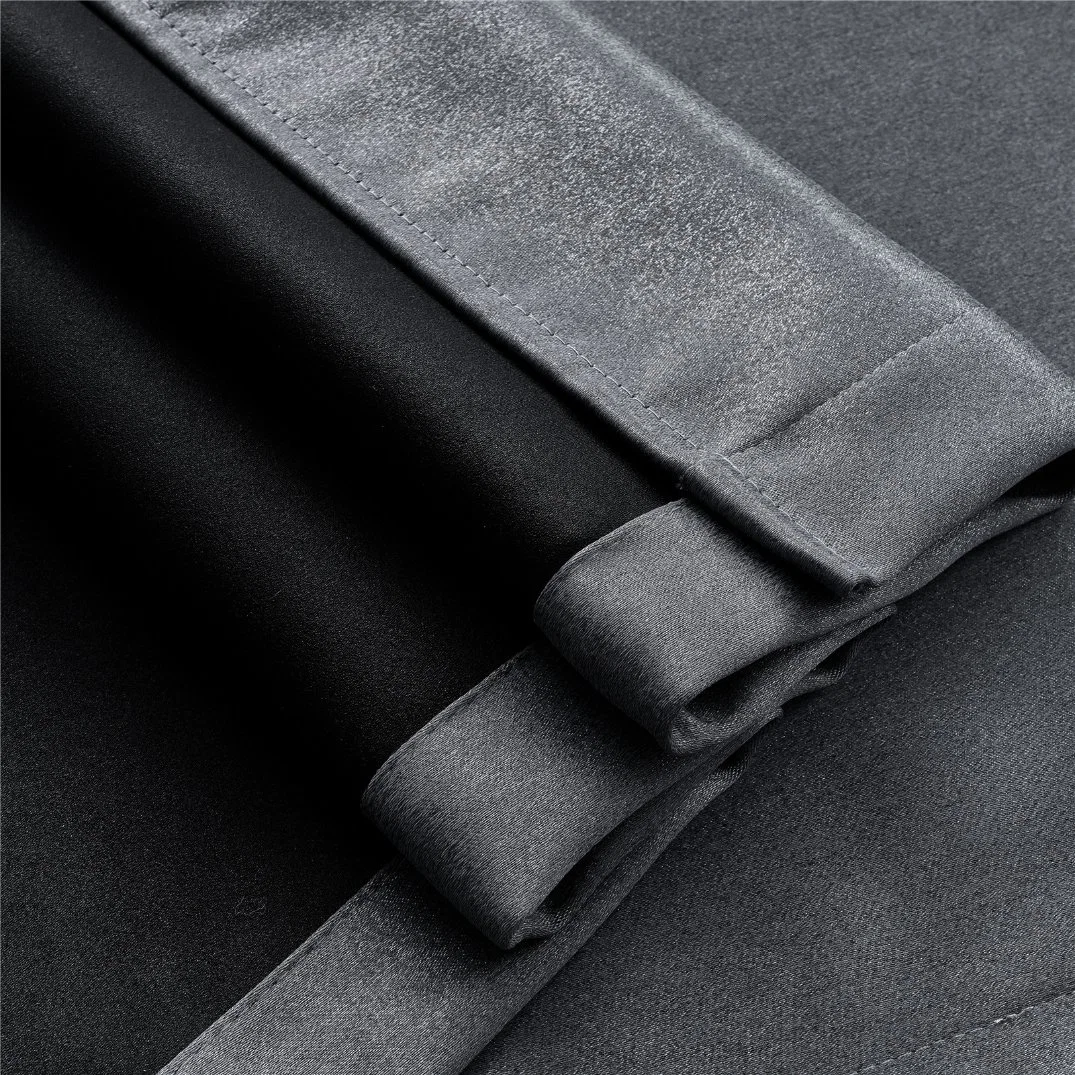 Whole Black Silk Physical Full Blackout Curtains in Munich