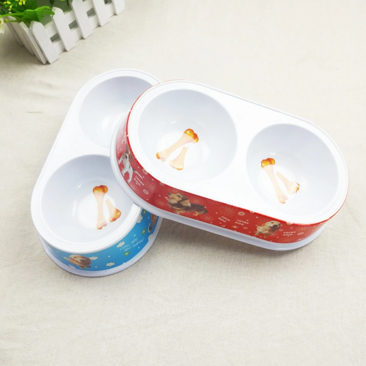 Customized Durable Double Use Plastic Smart Feeder Pet Dog Food Containers Pet Cooling Bowl