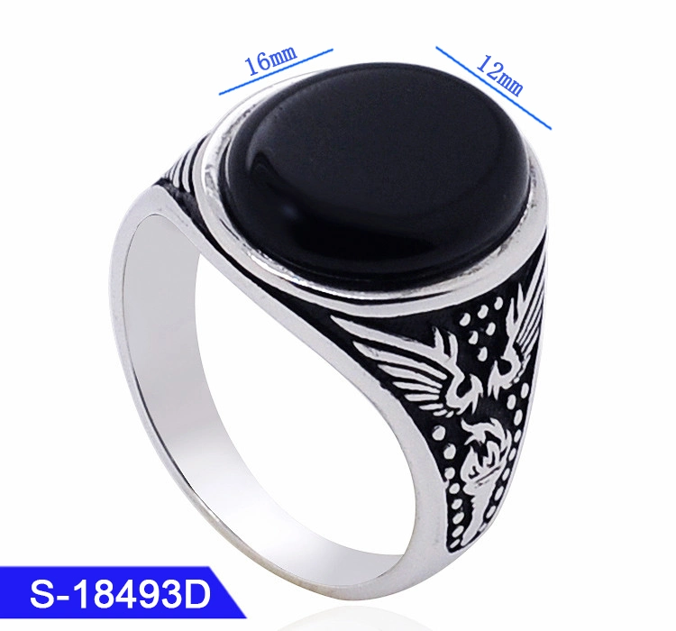 Wholesale/Supplier 925 Sterling Silver Jewelry Islamic Natural Agate Finger Ring for Men