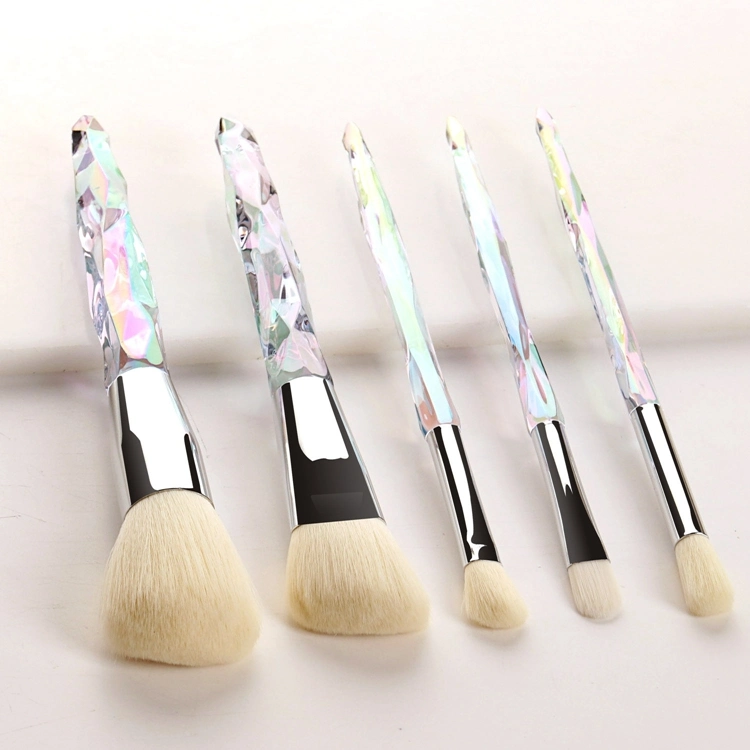 Custom Logo Makeup Brushes 5PCS Diamond Crystal Handle Makeup Brush Set