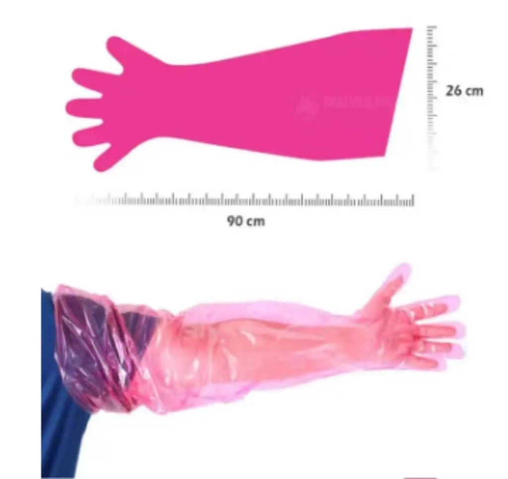 Disposable Working 90cm Veterinary Gloves for Pigs Cattle Sheep Animals Midwifery Inspection Household Long Arm Gloves