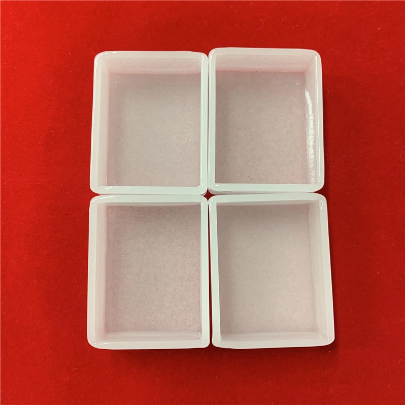 Heat and Corrosion Resistance Purity Customize Square Milky White Fused Silica Quartz Tray for Melting