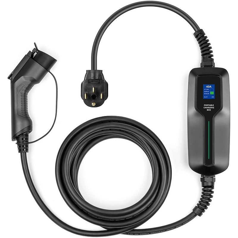 16A EV Ccharger Level 1-2 100V-240V Portable Home EV Charging Station Compatible with Electric and Hybrid Vehicles