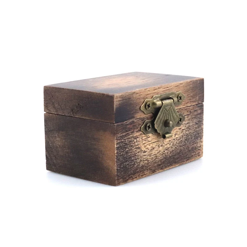 Poya Glossy Koa Деревянная коробка для кольца зацепления для подарка ювелирных изделий Пакет