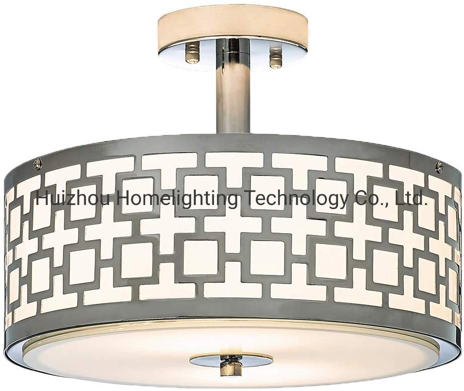 Jlc-Fs17 Metal Hollow Semi Flush Mount 3-Light Hospitality Lighting