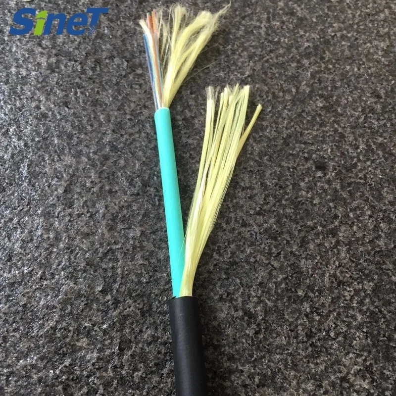 FTTH Indoor Outdoor G657A 1 Core 2 Core Tight Buffer Double Jacket Aramid Yarn LSZH Round Drop Cable Fiber Optic Cable