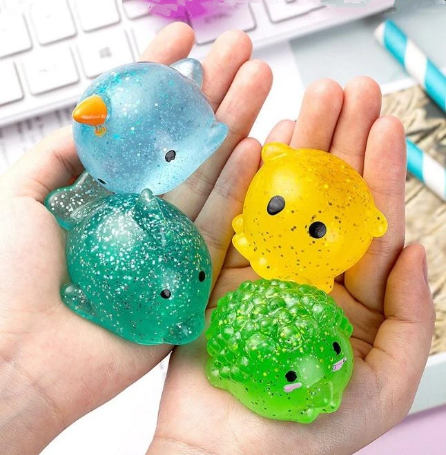 Großhandel Kinder TPR Stress lindern Squeeze Spielzeug Osterei Füllstoff Geschenk Glitter Kaninchen Mochi squishy Spielzeug für Kinder