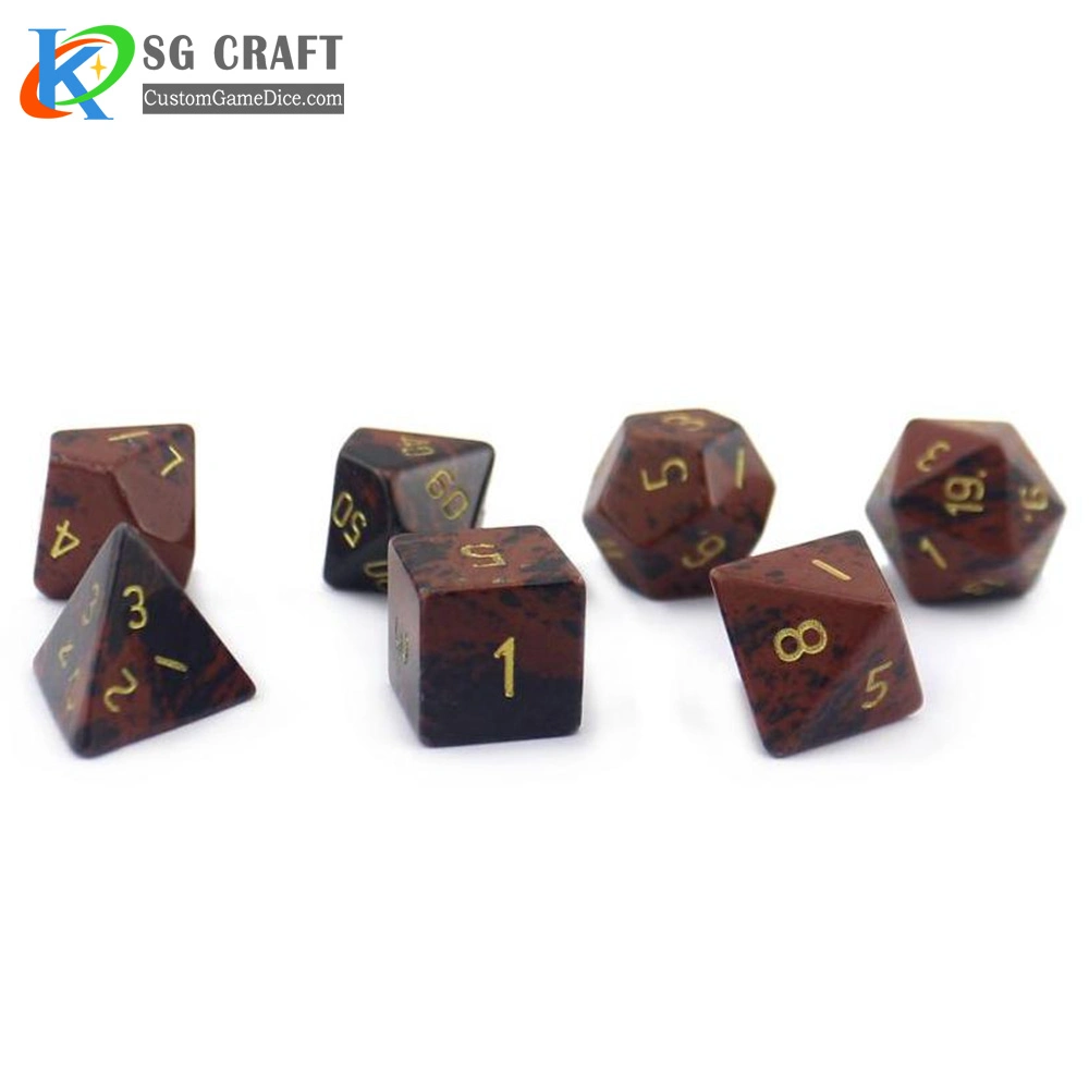 Hechos a mano de piedra antigua buscando Polyhedral dados D6 de 16mm 7pcs juego de dados